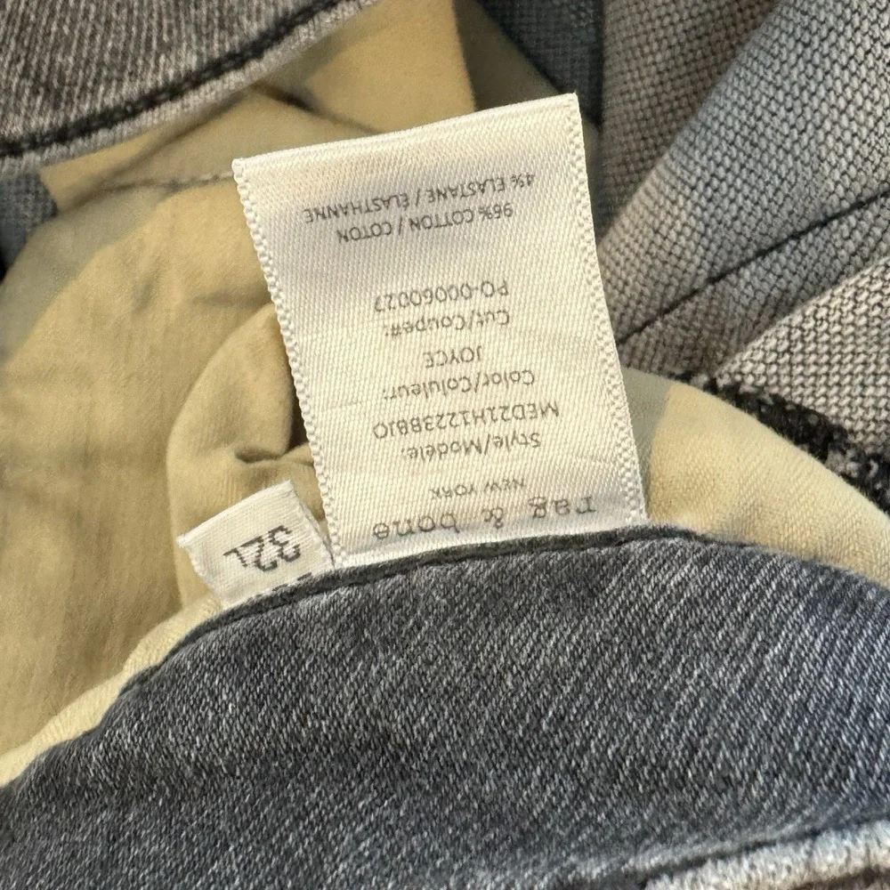 Rag & Bone Slim Jeans Mens 30x32 Gray Fit 2 Tapered Dark Wash Stretch Denim